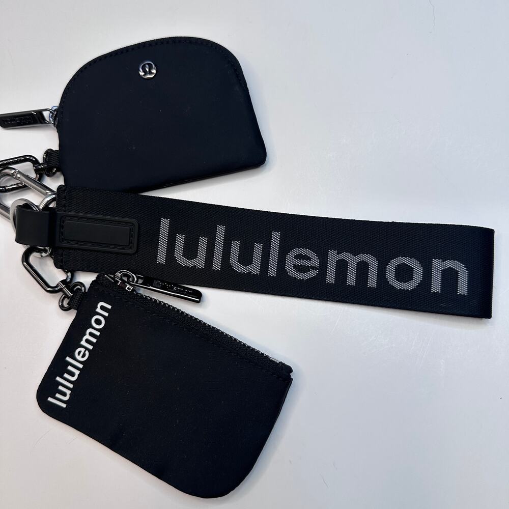 Lululemon Black Dual Pouch Strap Wristlet